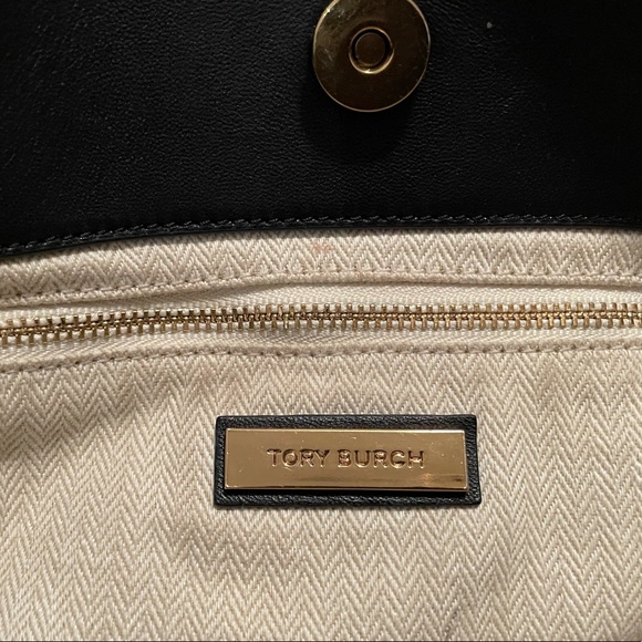 SOLD Tory Burch Kira Tote Bag Black & Gold - Picture 11 of 14